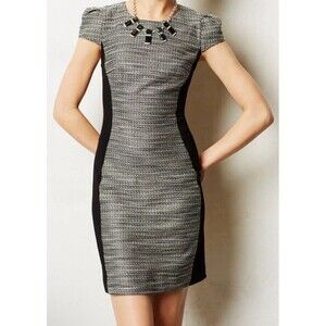 Moulinette Soeurs Anthropologie Shimmered Hourglass Cocktail Sheath Dress Size 2
